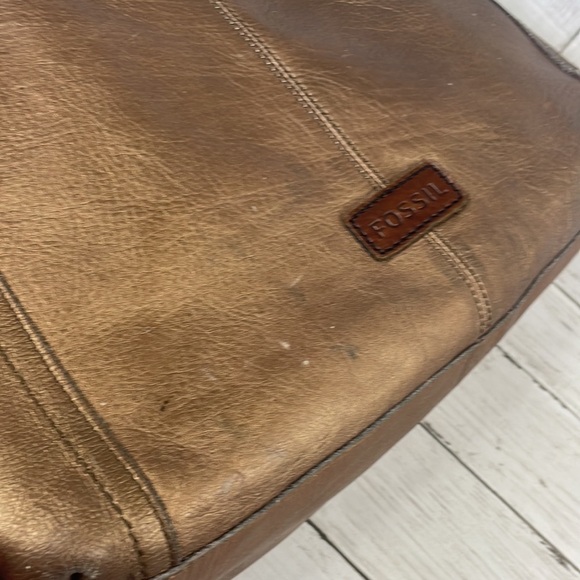 Fossil Bronze Metallic Large Hobo Tote - Picture 9 of 17